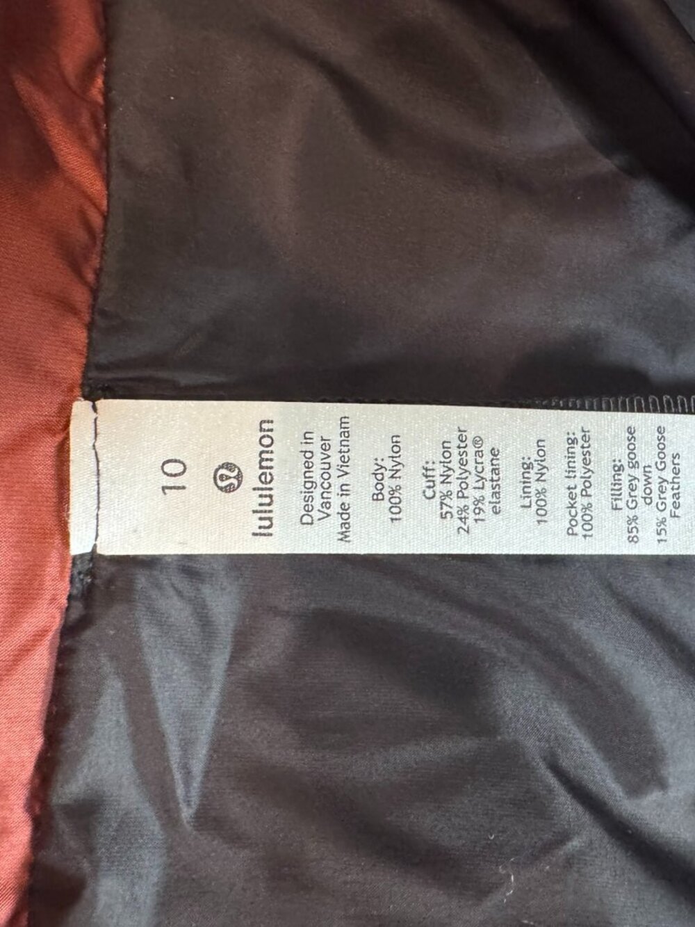 Lululemon down jacket